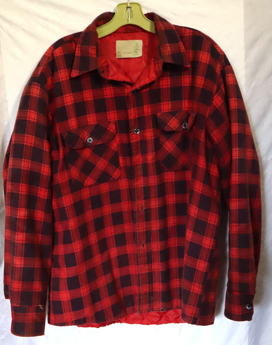 Vintage Fieldmaster Plaid Flannel Jacket Shirt XL Red Mens - Etsy