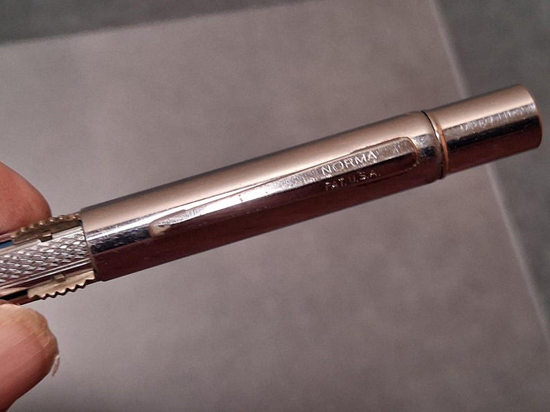 Vintage Norma 4-Color Multi Pen Ballpoint Chrome Made in USA Rotating image 8