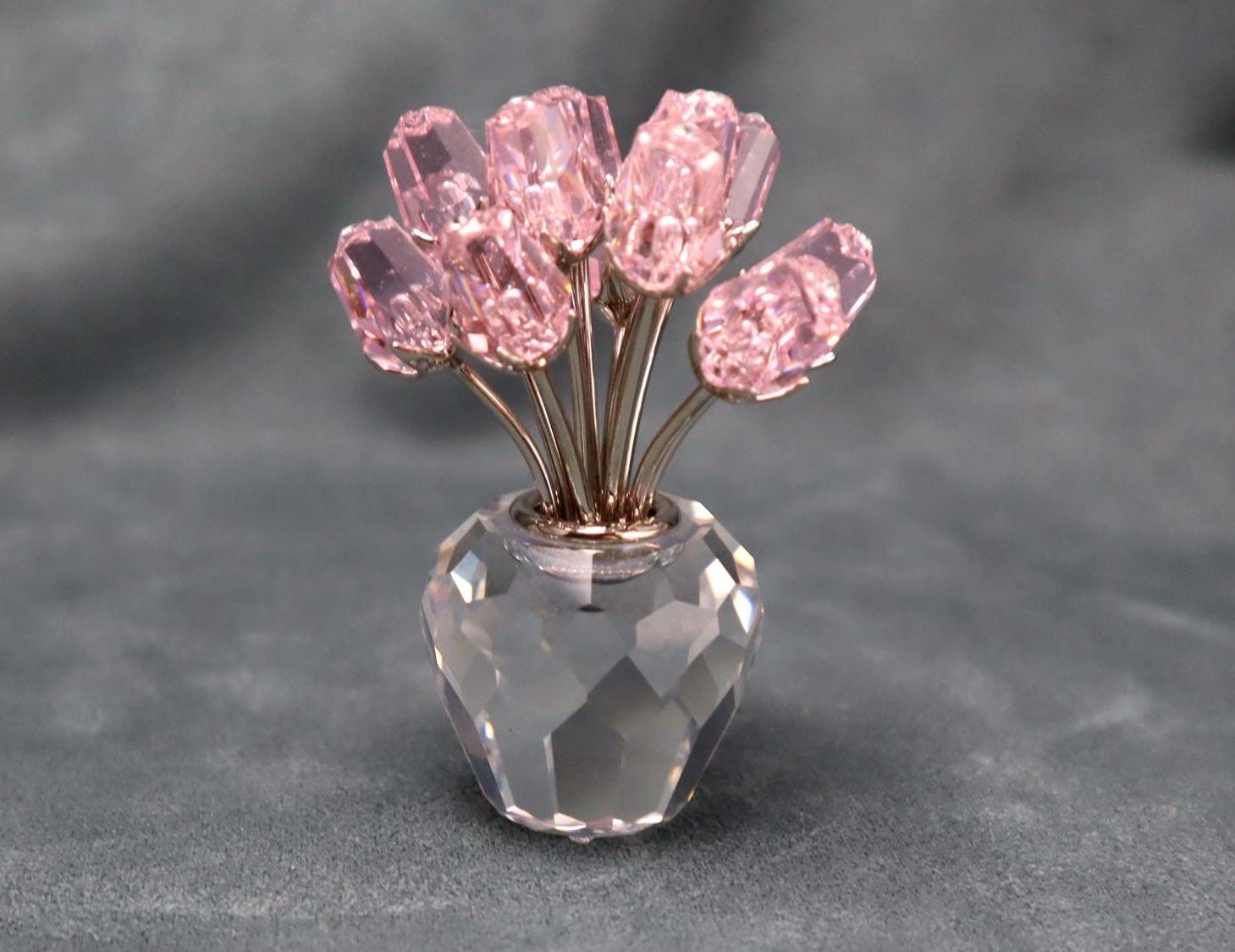 未使用 SWAROVSKI 花 置物 A Dozen Pink Roses Swarovski Pink Roses