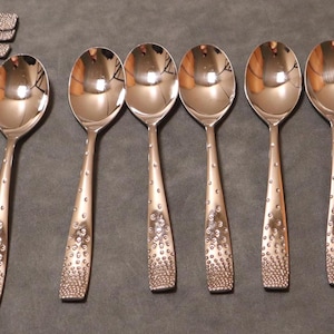 Nambe Dazzle Place Soup Spoons (6) Stainless 18/10 Flatware