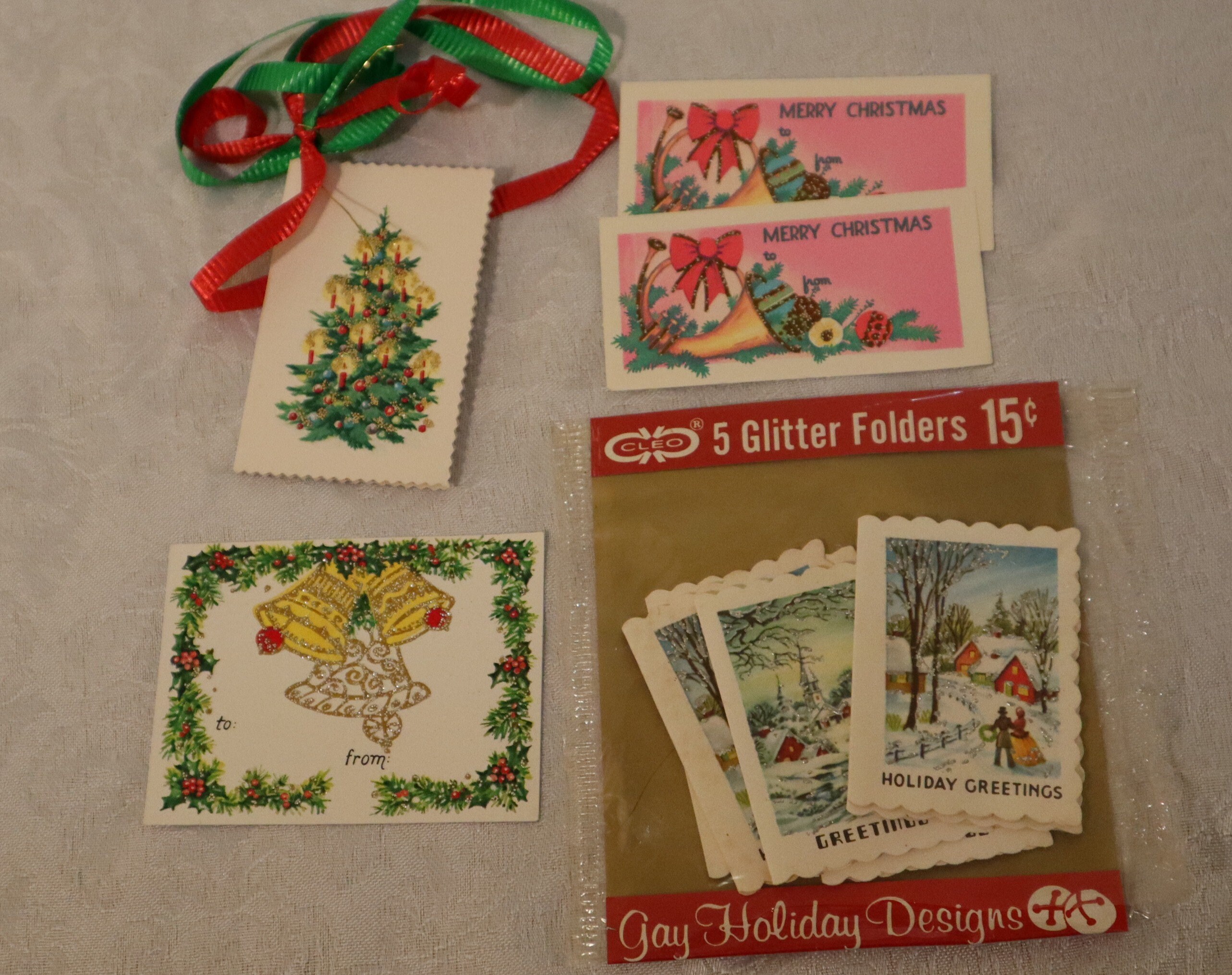 Vintage Christmas Sparkle Glitter Gift Tags Etsy