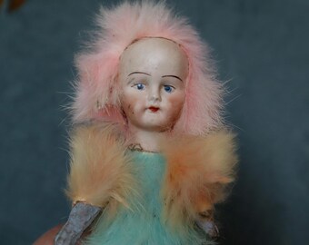 Antique Bisque Fur Snow Baby Doll