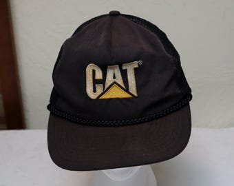 Vintage Cat Caterpillar Trucker Cap Mesh Snapback Tonkin Taiwan
