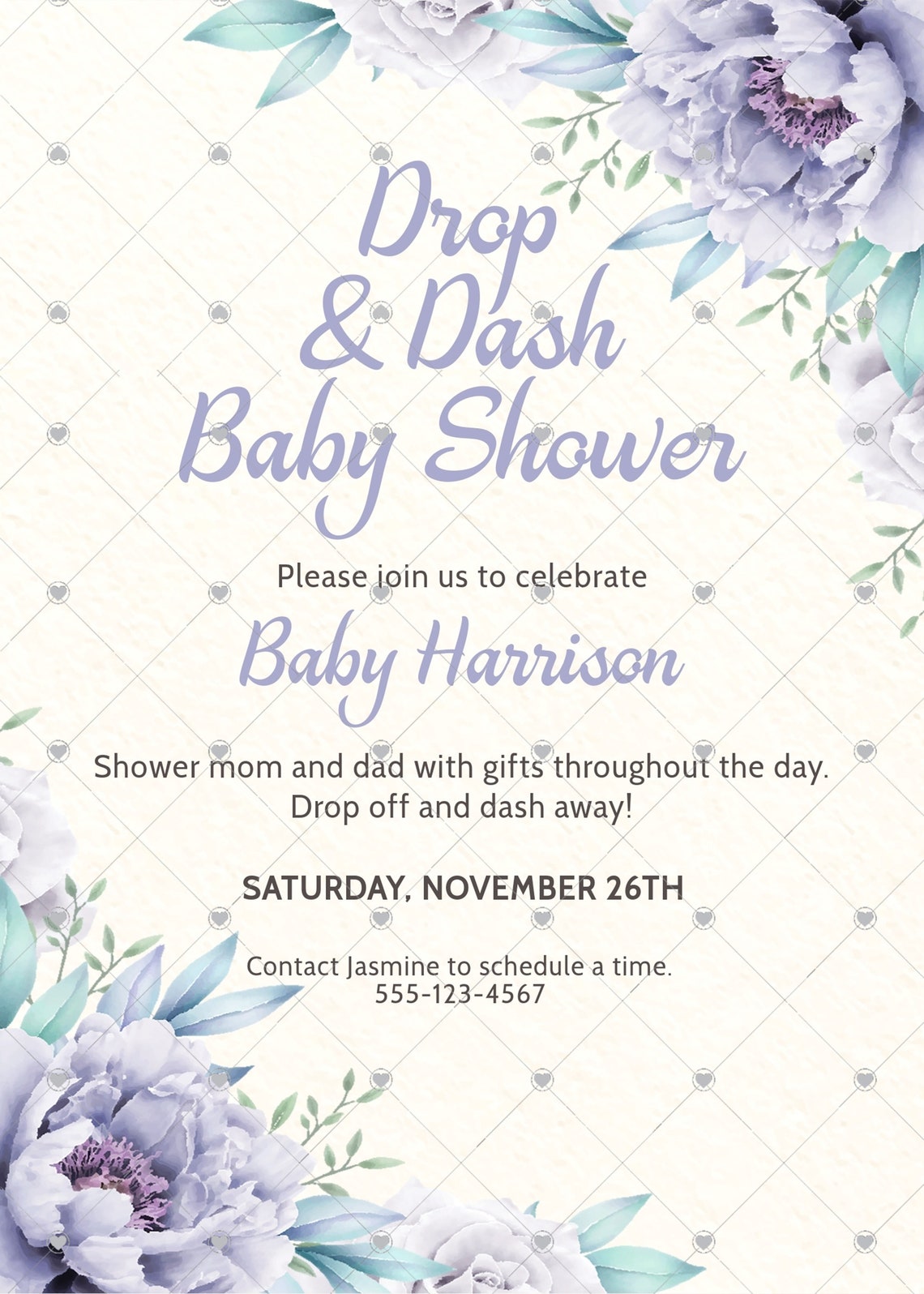 Elegant Drop and Dash Baby Shower Invitation New Baby Shower Etsy Canada