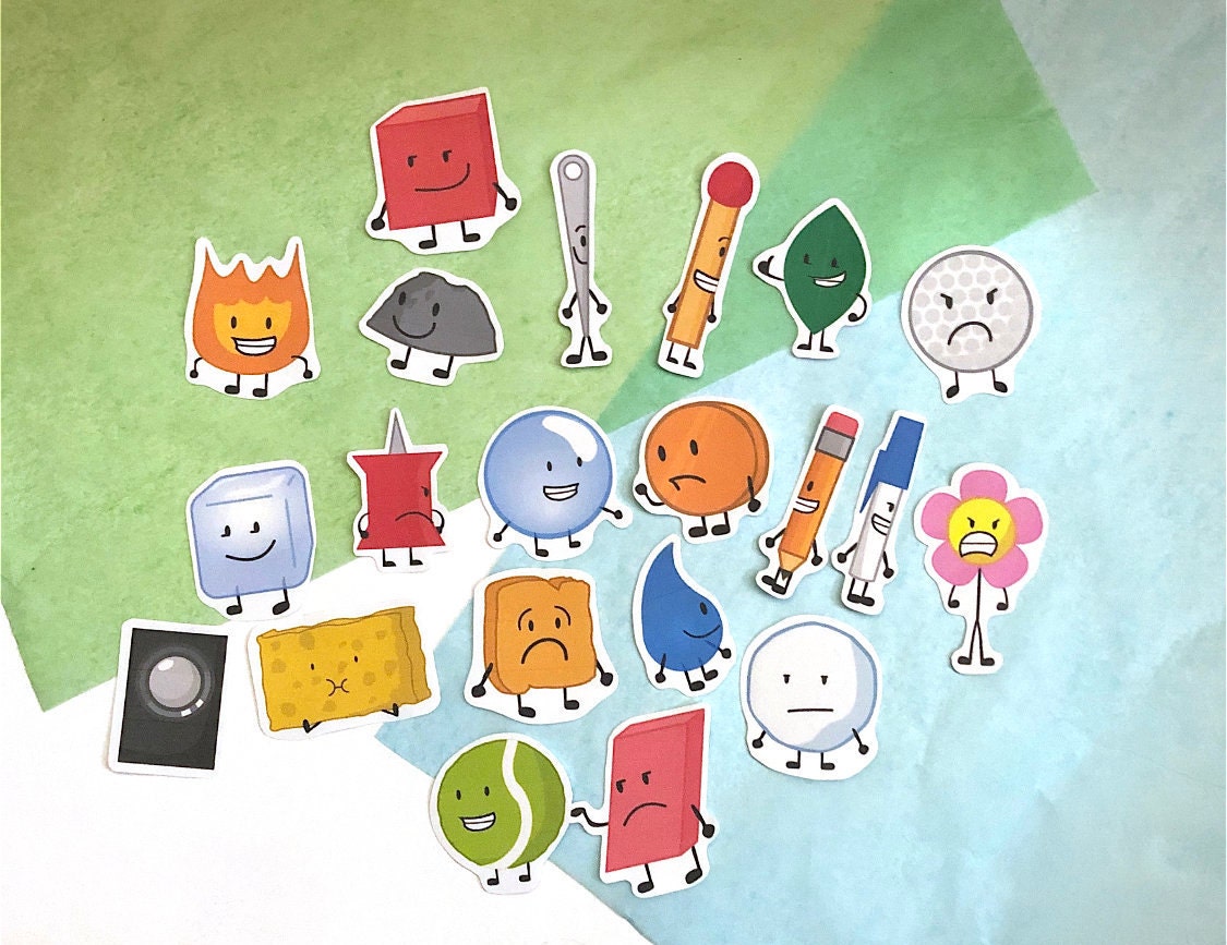 BFDI All Characters (Rainbow) - Bfb - Sticker