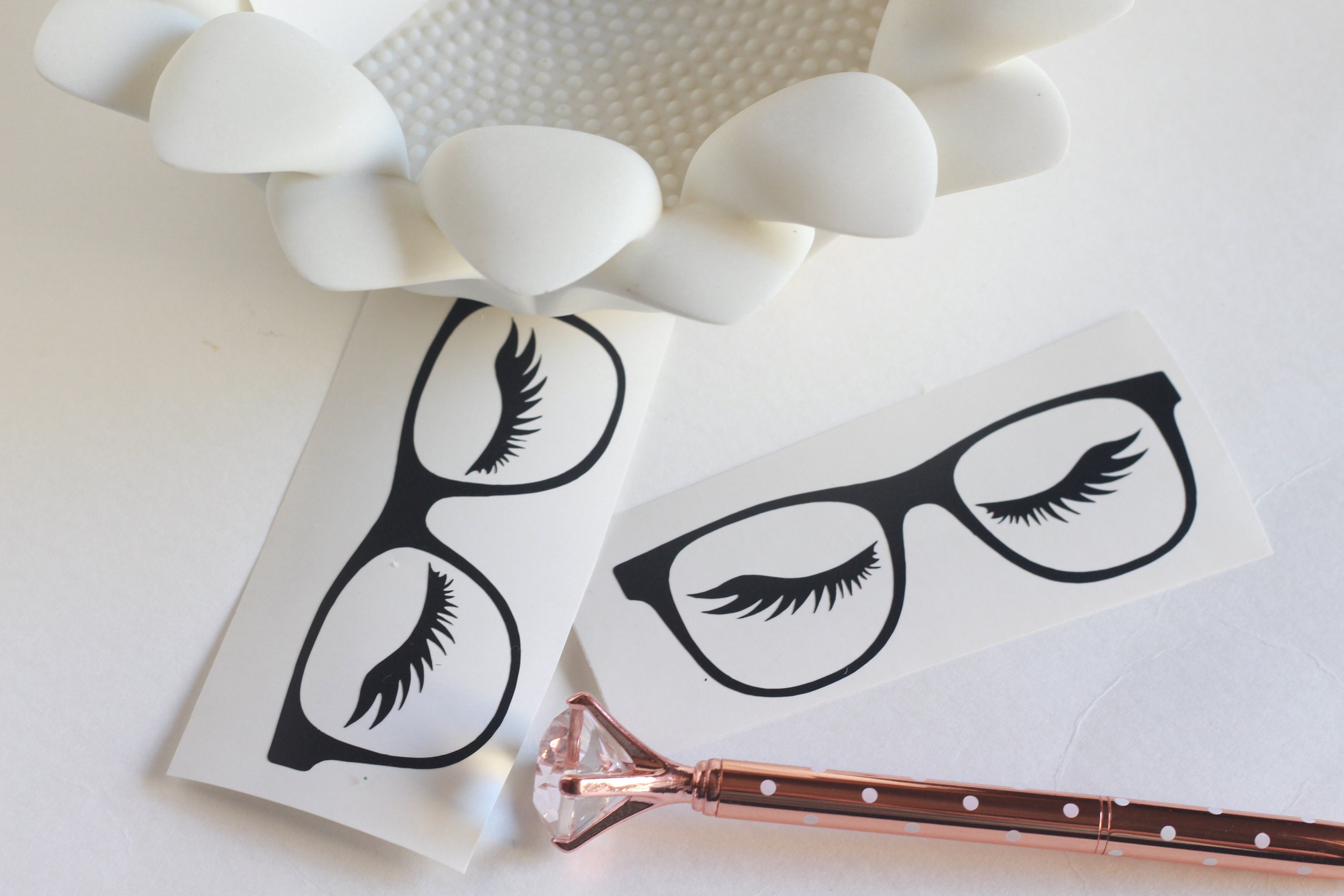 Lash Decal Nerdy Lash Decal Lashes Eyelash Sticker Glasses Etsy