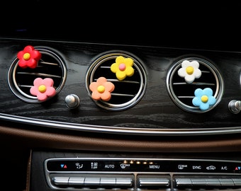 Flower Car Air Freshener Diffuser, Daisy Car Vent Clip, Cute Car Interior Accessories for Women/Teens, Car Charm