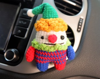 Crochet Clown Doll Car Vent Clips, Car Air Freshener Diffuser, Cute Car Accessories for Women/Teen/Men, Halloween Car Interior Decor Gifts