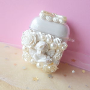 Decoden AirPods Case, Vintage Angel/Pearl/Rose Silicone AirPods Case with Keychain, Custom AirPods Case for Airpods 1/2/3/4/Pro/Pro 2