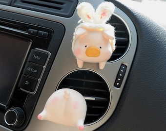 2Pcs Car Air Freshener Vent Clips, Kawaii Piggy With Bunny Ears Car Vent Accessory, Cute Car Interior Accessories, Pig Butt Car Vent Clips