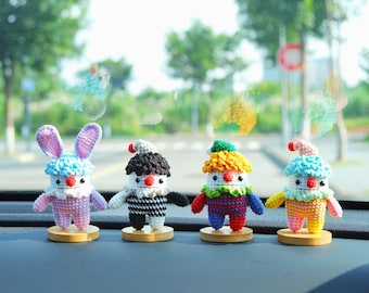 Crochet Clown Car Dashboard Accessories, Goth Car Accessories, Cute Car Interior Decor, Anime Car Accessories for Women/Men/Teens