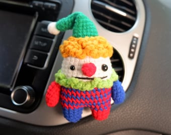 Crochet Clown Doll Car Vent Clip, Car Air Freshener Diffuser, Anime Car Accessories for Women/Teen/Men, Cute Car Interior Decor
