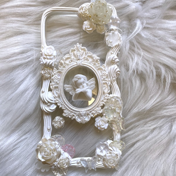 Decoden Baroque Angel Phone Case, Cute Custom Cherub 3D Phone Case for iPhone 17 16 15 14 13 12 Pro Max Plus, Galaxy S25 S24, Google Pixel