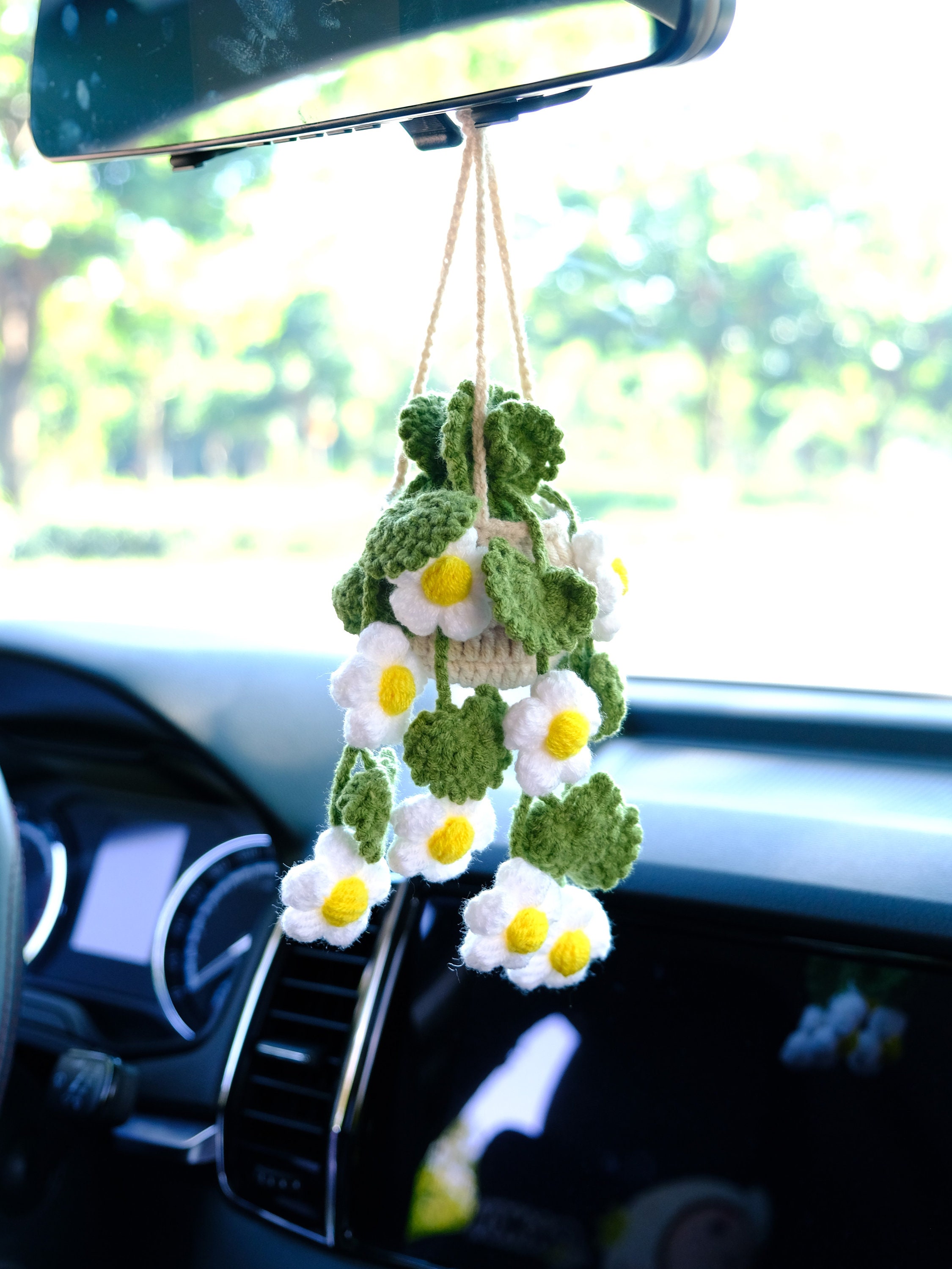 Accessoires de suspension de miroir de voiture, plante suspendue au crochet pour  voiture, décoration d'accessoires suspendus de voiture Boho