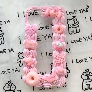 Funda de teléfono personalizada Decoden, funda de teléfono con comida/frutas/chocolate, funda de teléfono con crema batida, funda de teléfono kawaii para iPhone 12/13/14/15/16, Samsung