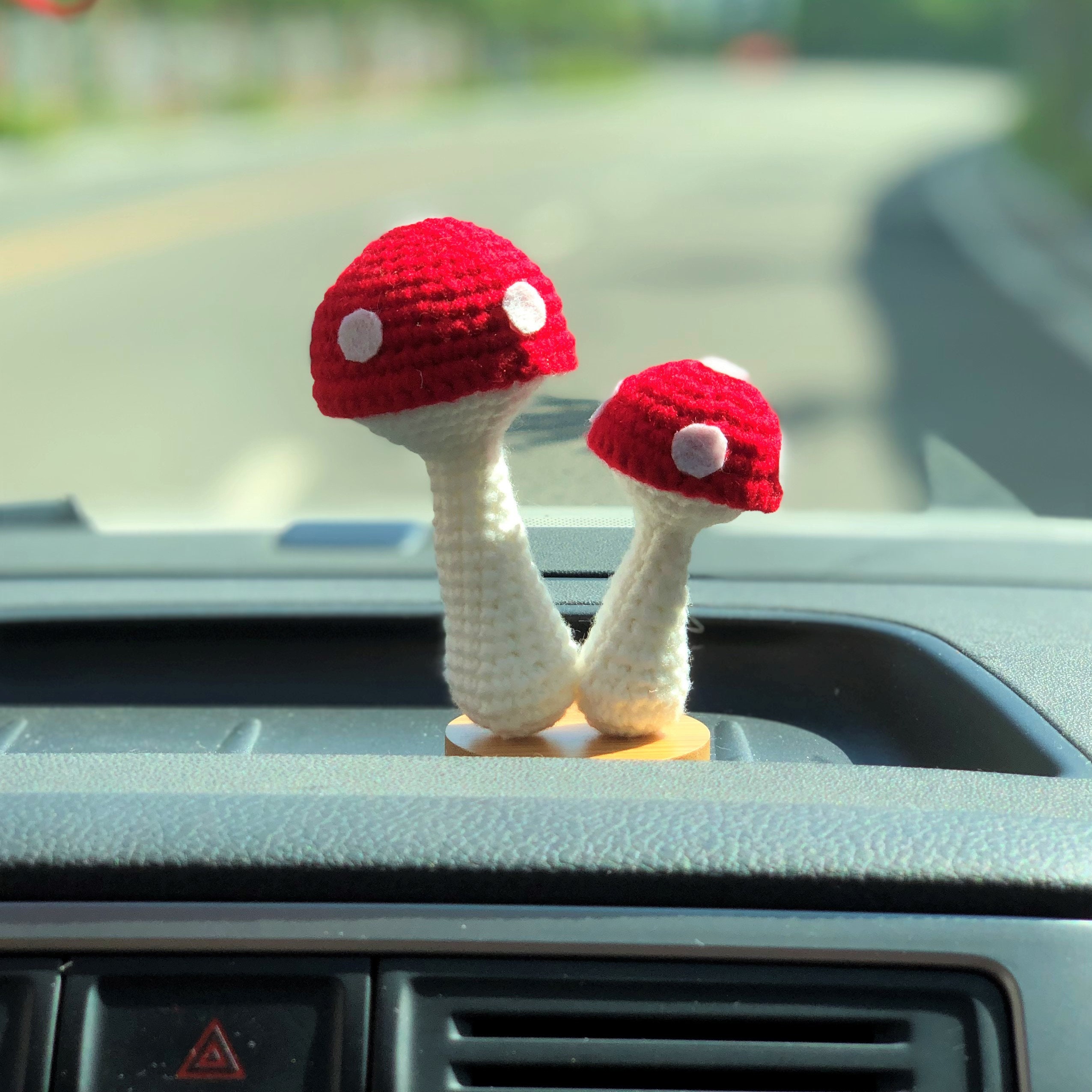 Cute Mushroom Car Dashboard Decor Crochet Mushrooms Car Etsy