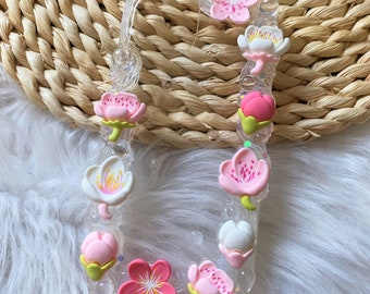 Etui na telefon Decoden, etui na telefon z motywem kwiatu wiśni/tulipanu, przezroczyste etui na telefon z motywem sakury, spersonalizowane etui 3D na iPhone'a 13/14/15/16/17, Galaxy