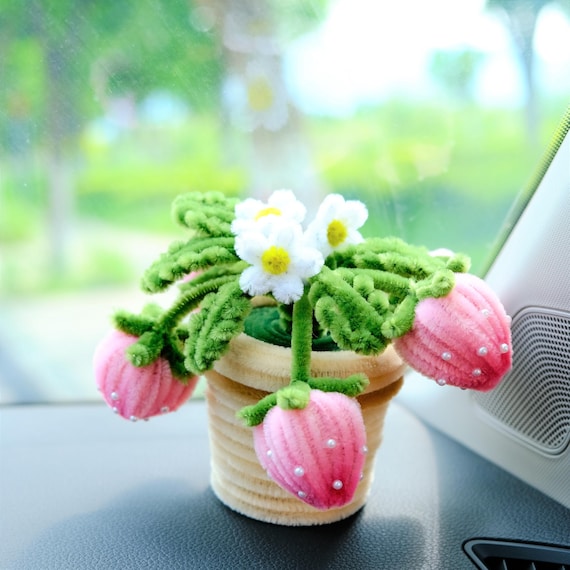 Pipe Cleaner Flowers Potted Plant, Chenille Potted Flower Desk