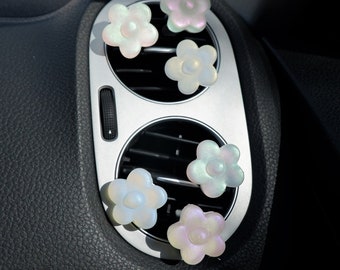 Pastel Daisy Car Air Freshener Vent Clips Diffuser, Interior Car Accessories for Women (6Pcs)