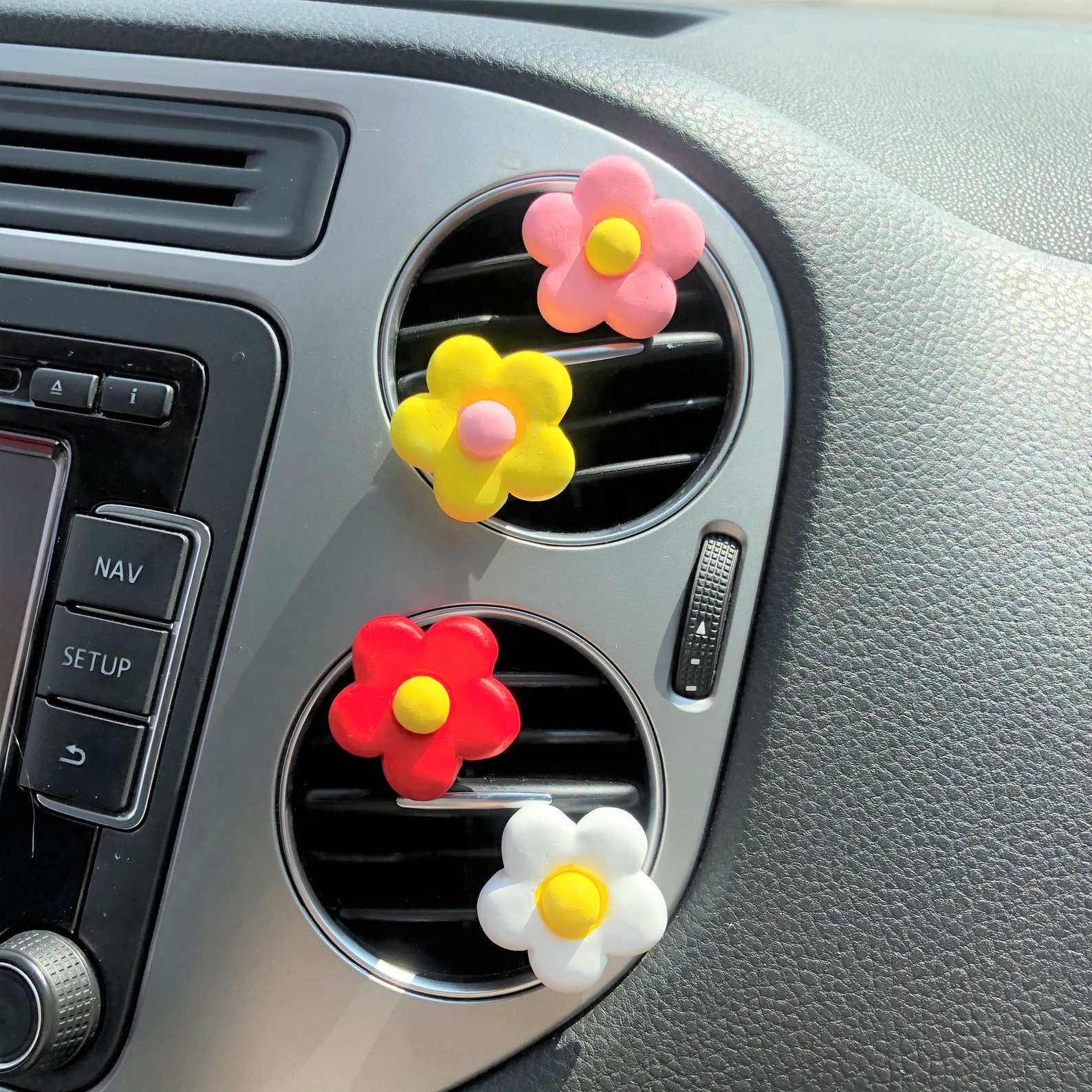 4pcs Daisy Flower Car Air Freshener Vent Clips Cute Flower Etsy