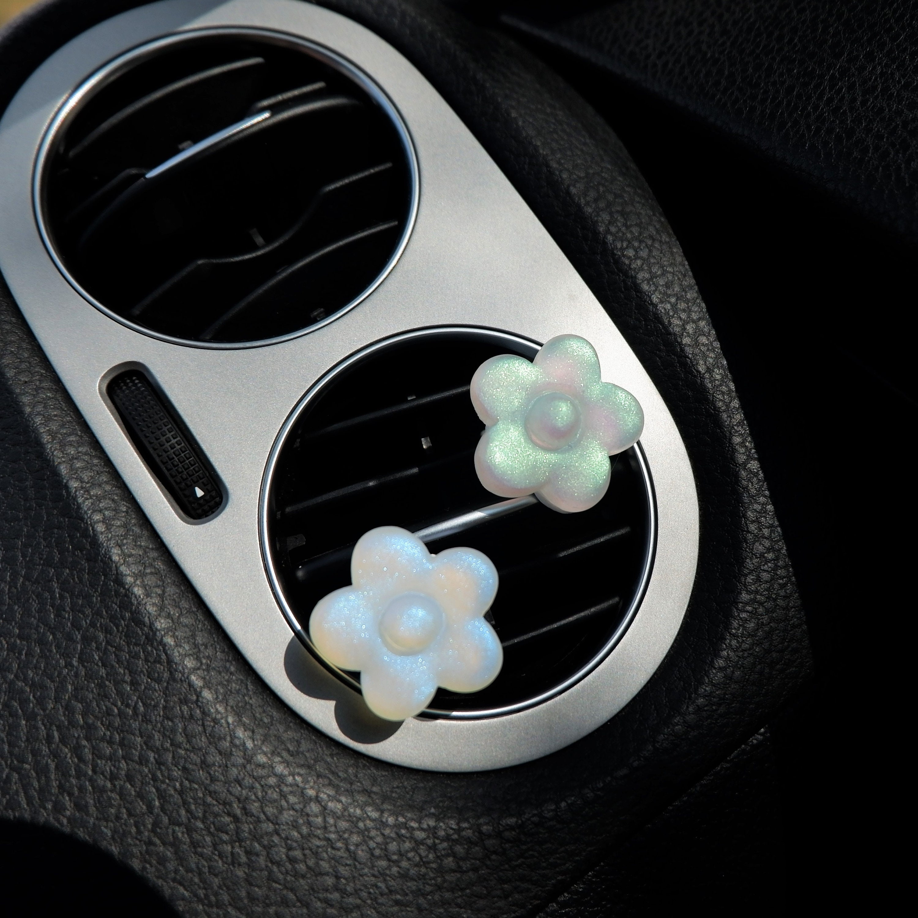6 Clip Per Bocchette D'Aria Auto A Forma Di Margherita Con Strass - Decorazione Interni Per Ragazze - 2