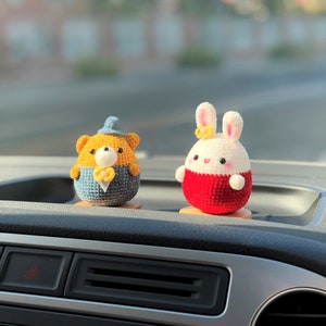 4pcs/set!!] Cartoon Cactus Succulent Car Dashboard Decorations Car