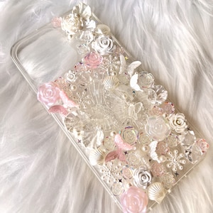 Custodia per telefono Decoden, custodia per telefono a forma di farfalla/rosa/perla, custodia per telefono trasparente, custodia per telefono 3D personalizzata per 13/14/15/16 Pro Max, Galaxy, Google
