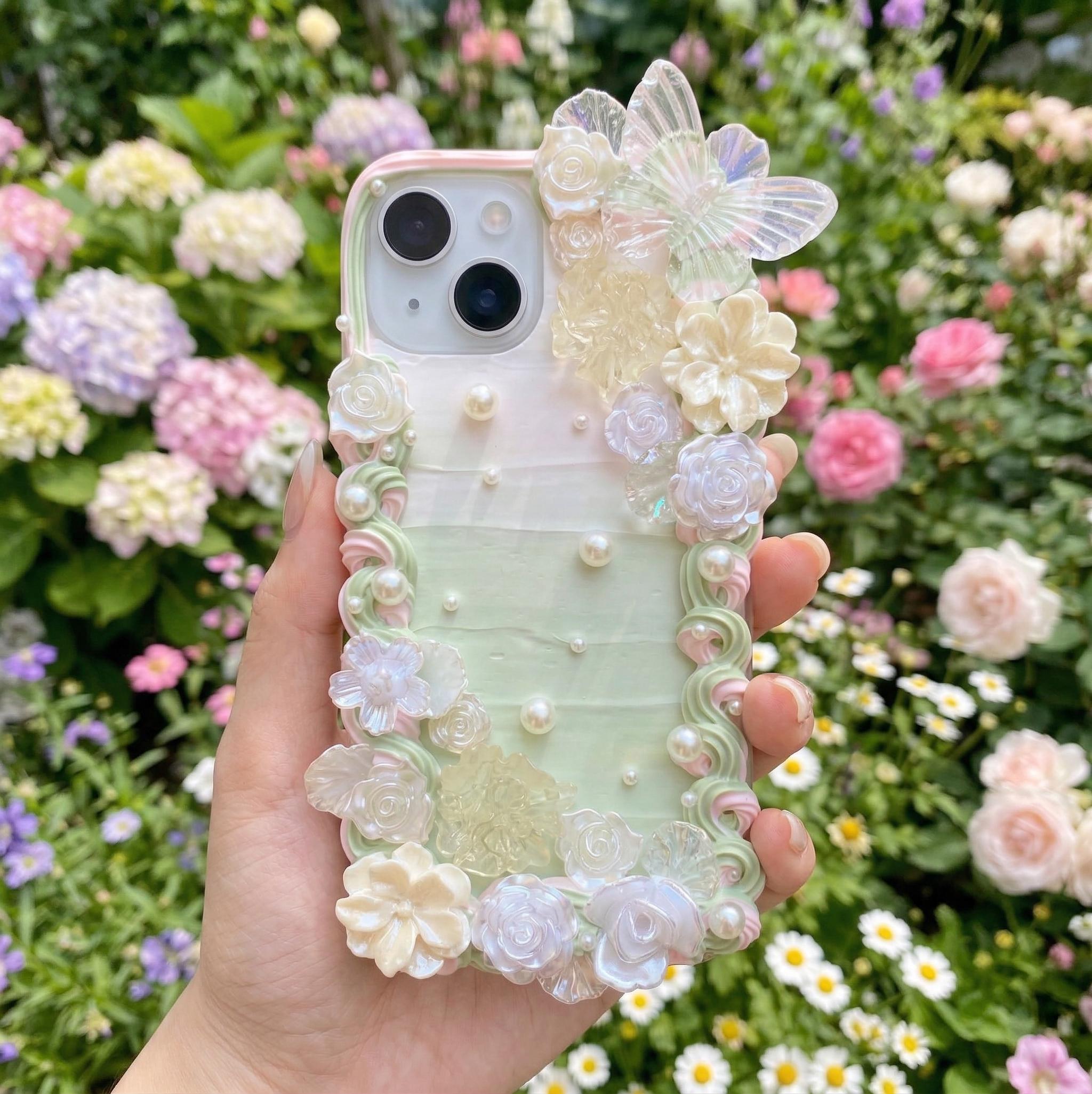 スマホアクセサリー DECO depuis 1985 3D FLOWER MALTI CHAIN Amazon.com: IAIYOXI for iPhone 13 Pro Max Case with Cute Flowers