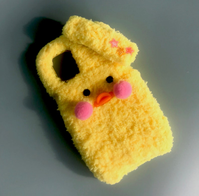 Fluffy Phone Case Cute Crochet Yellow Duck IPhone Case Etsy