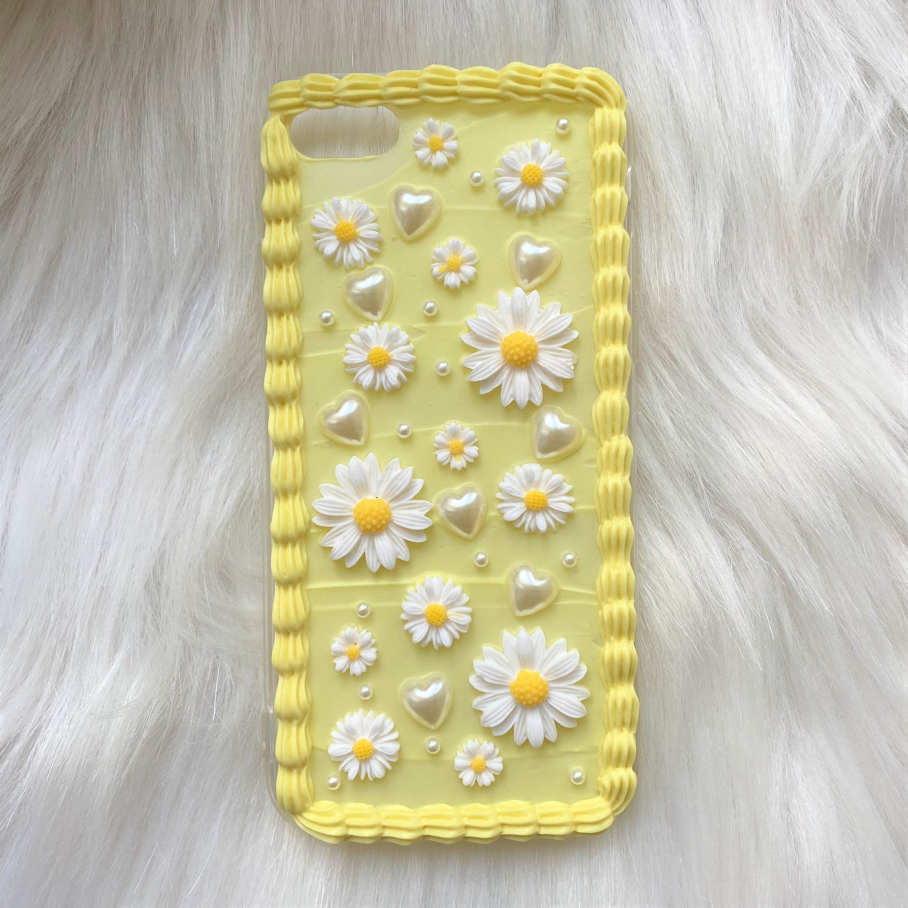 Custom Decoden Phone Case, Daisy Phone Case, 3D Flower Phone Case