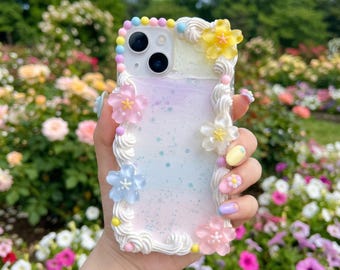 Decoden Phone Case, Cherry Blossom Phone Case, Rainbow Sakura