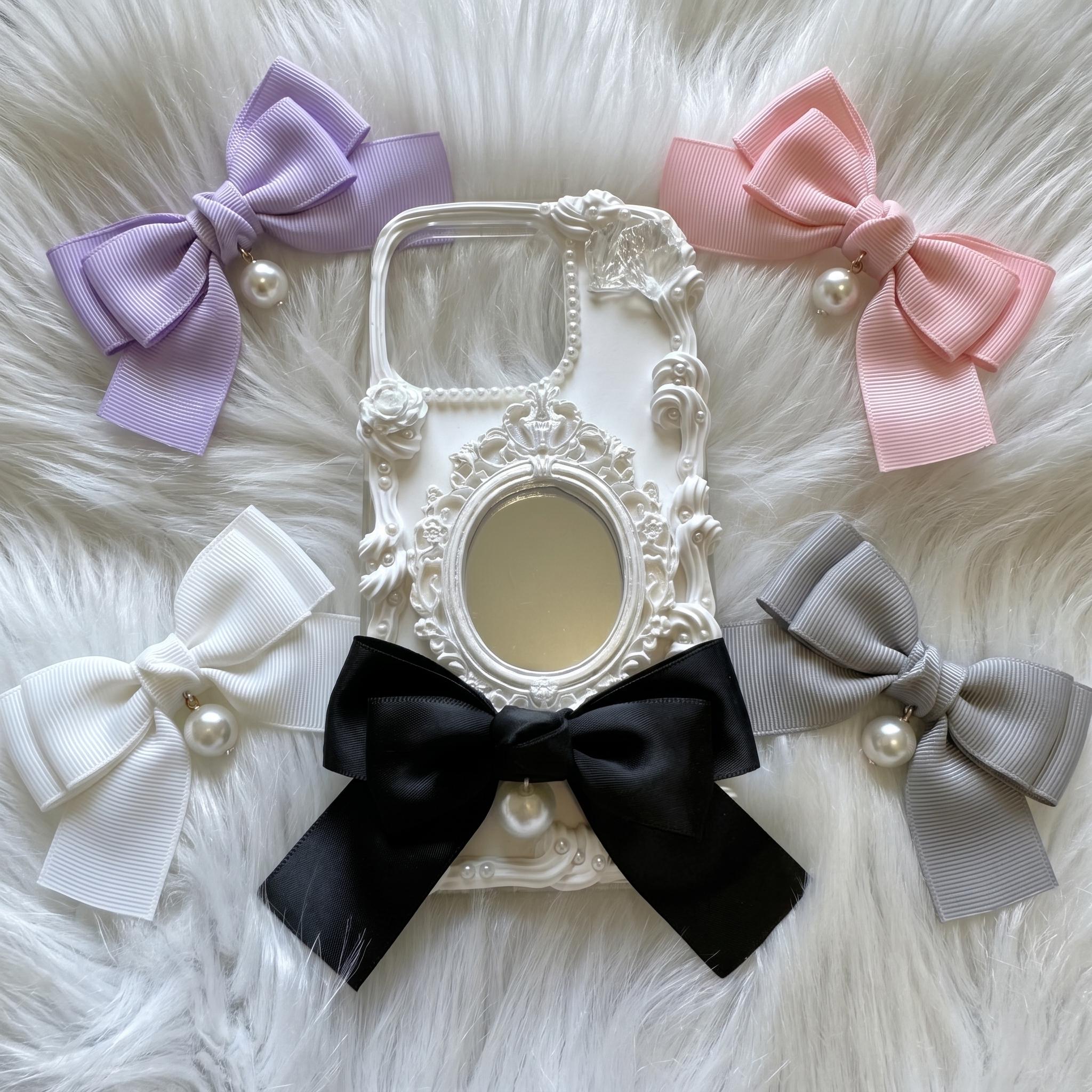 jun様 Decoden Coquette Phone Case, Rose/pearl/bow Phone Case, Custom 3D
