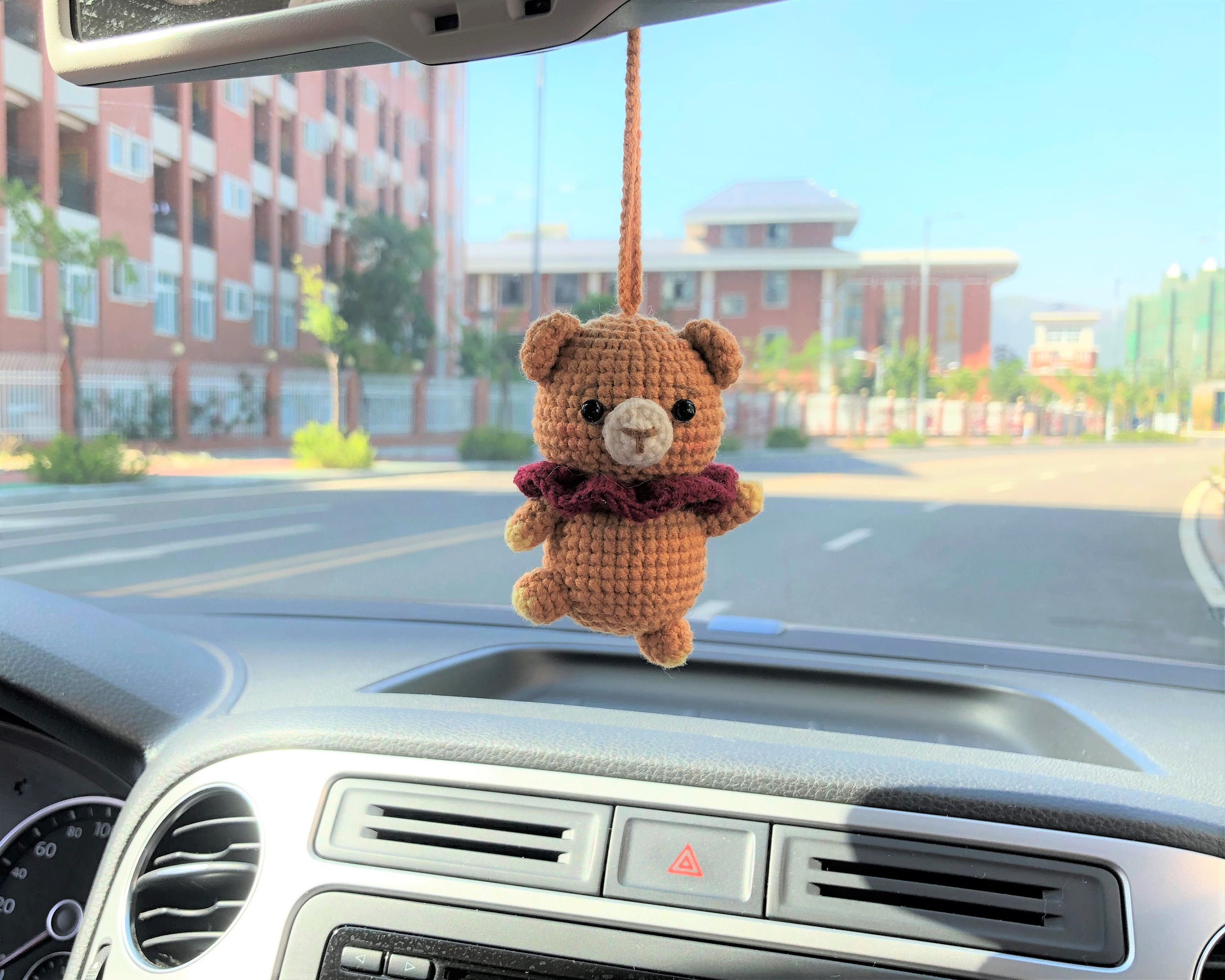 Adorno Para Coche De Anime - Colgante De Resina Con Gatito, Cinta Ajustable Para Espejo Retrovisor O Salpicadero