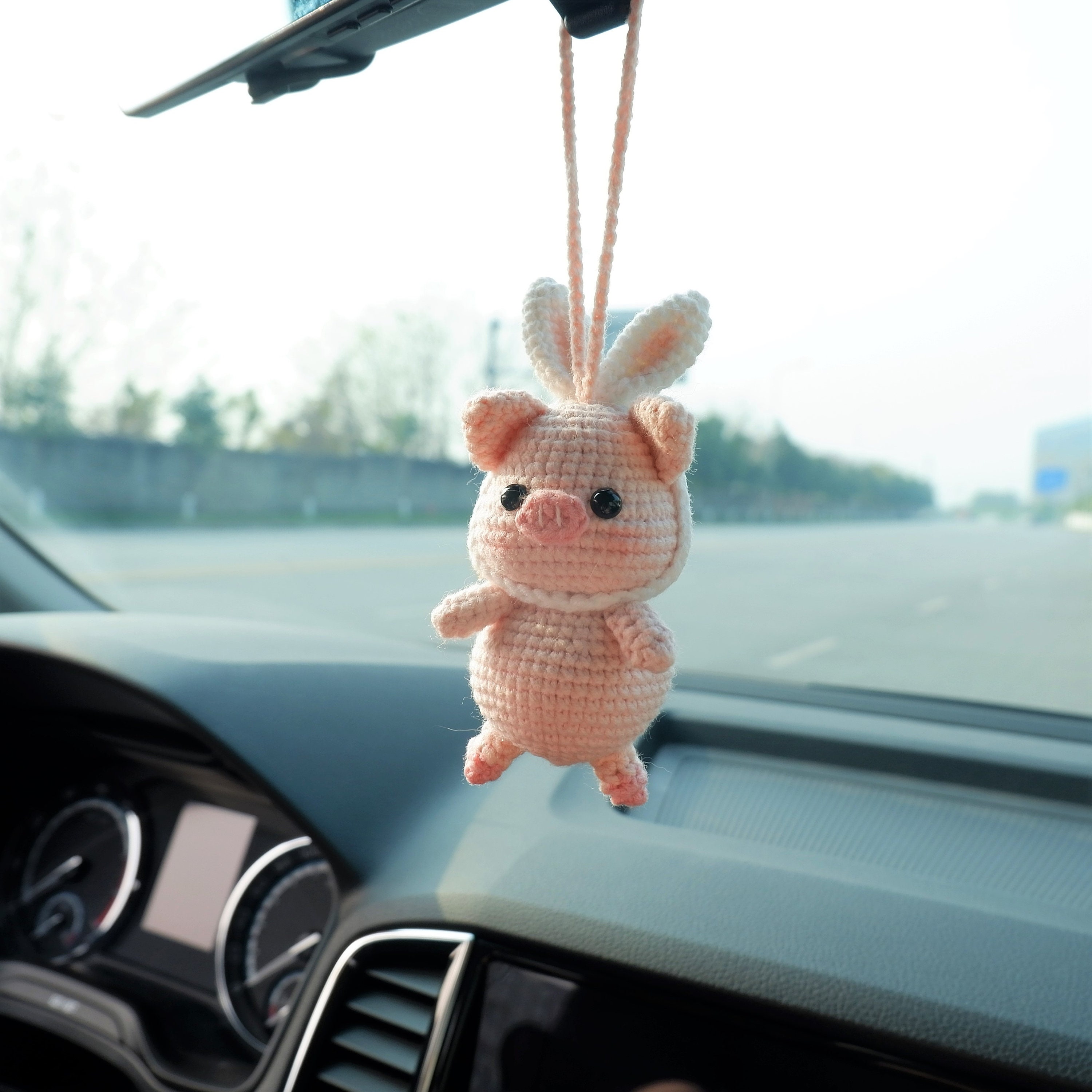 Neue Kreative Weiße Neue Mini schwein Auto Innen Rückspiegel