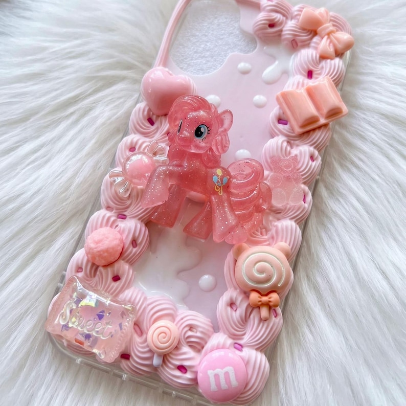 Pink Raspberry Phone Pinkie Pie Decoden Phone Case, Custom Kawaii Pink 3D Girly Phone Case ...