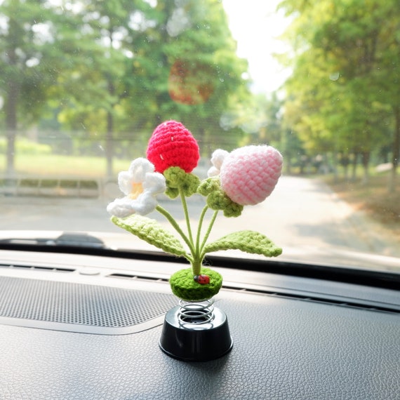 Häkeln Erdbeere & Gänseblümchen Autozubehör, Erdbeerpflanzen