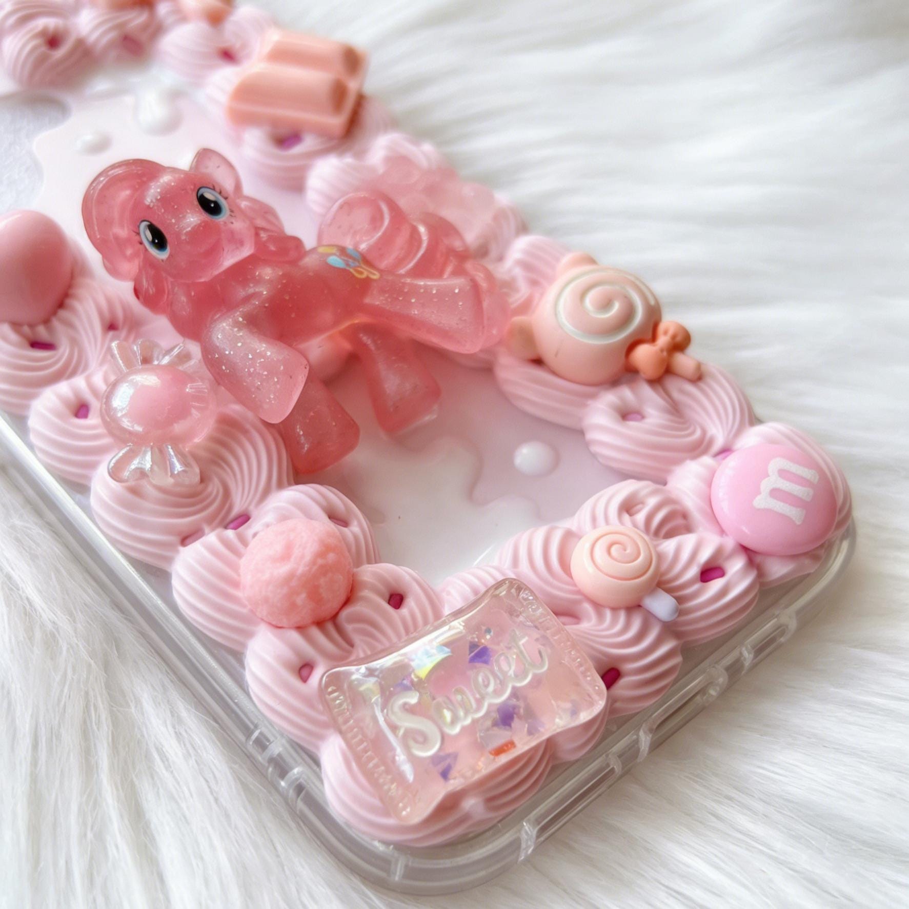Pinkie Pie Decoden Phone Case, Custom Kawaii Pink 3D Girly Phone