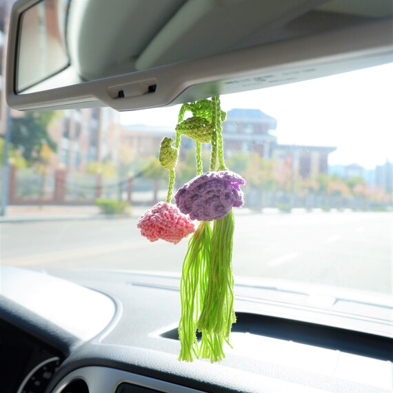 Crochet Pea Shooter Bobblehead Car Accessories, Car Plant