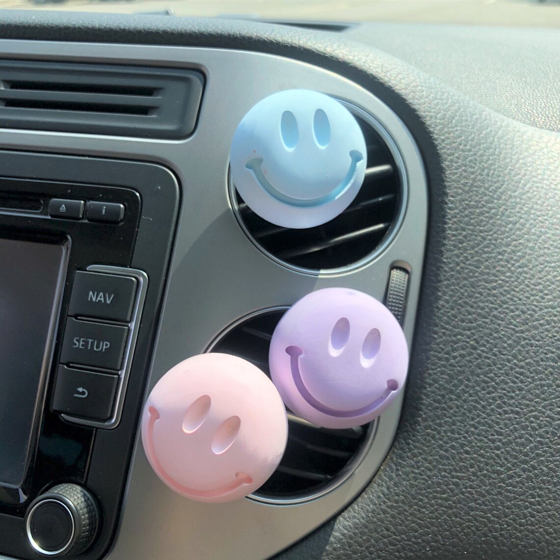 2Pcs Car Vent Air Freshener Pastel Smiley Face Cute Car Etsy