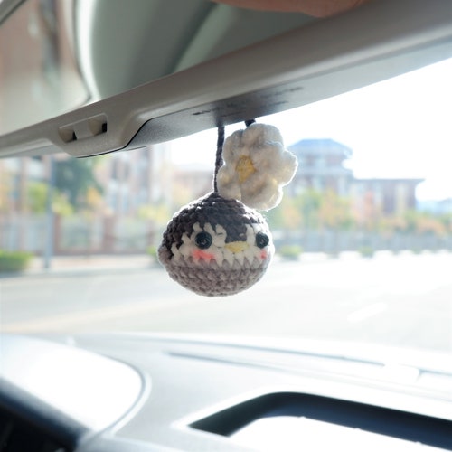Tiny Crochet Penguin Car Rear View Mirror Accessories - Etsy