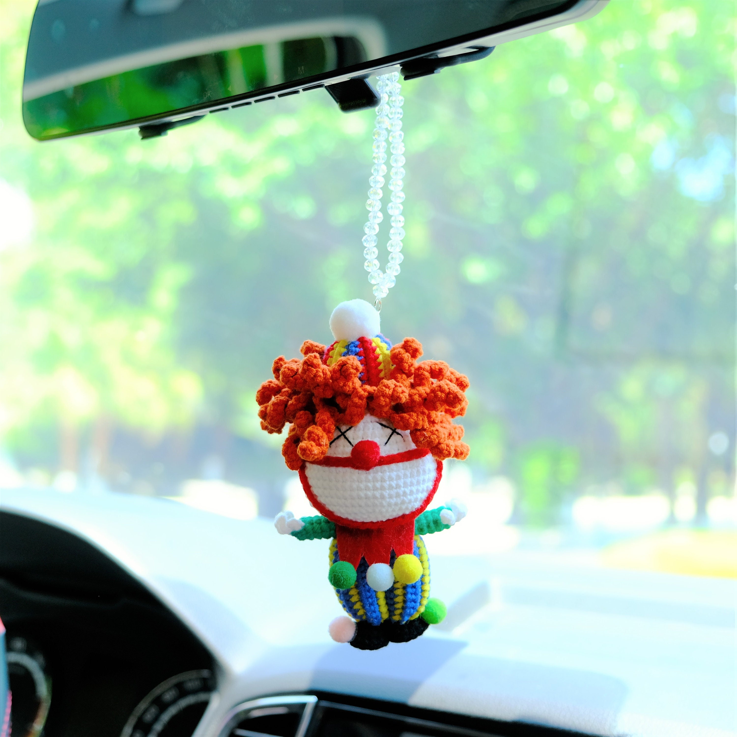 Hanging clown fish for rear view mirror Crochet car accessories