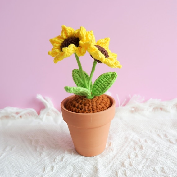 Zuzer Ornement Voiture Tournesol Au Crochet Fleurs Dansantes Décoration Tableau De Bord