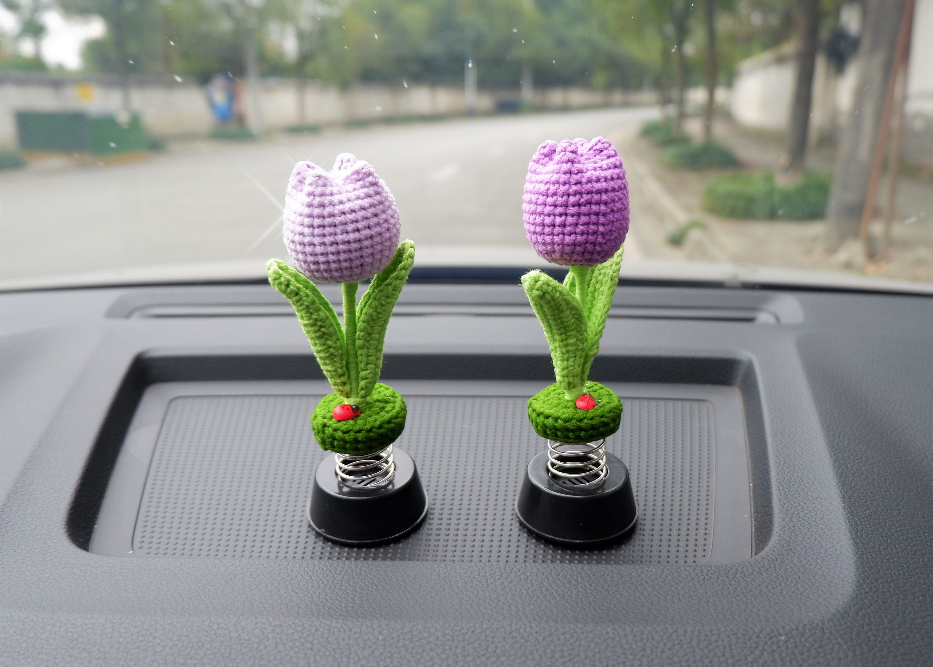 Plant Crochet Car Hanging Accessory 1PC Green Plant Car Accessories Cute