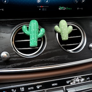 2Pcs Plaster Cactus Car Vent Clip, Car Plant Air Freshener, Boho Car Accessories, Cute Car Accessories Interior for Women, Kawaii Car Decor