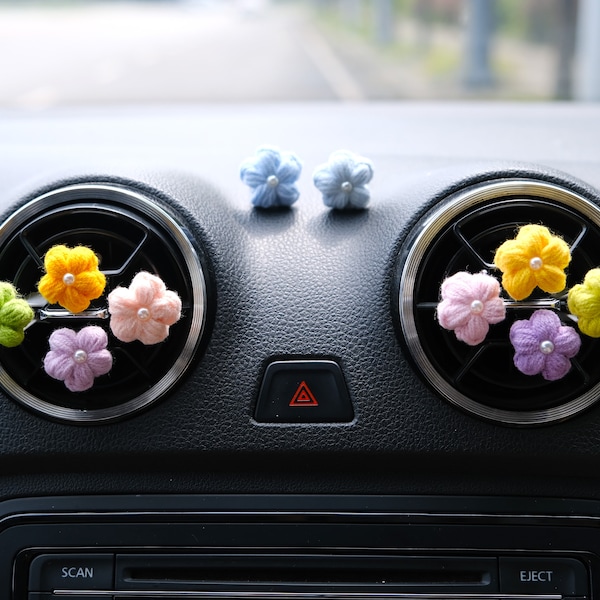 10Pcs Daisy Car Vent Clip, Rainbow Daisy Flower Car Clips, Cute Car Accessories Interior, Car Accessories for Women/Teens, Flower Car Magnet