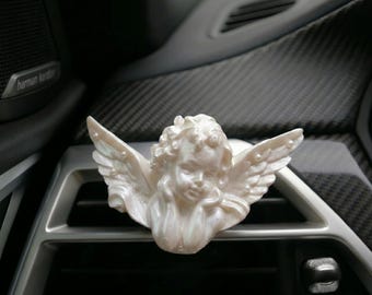 Angel Car Vent Clip Air Freshener, Pearlescent Cherub with Wings/Pearl Car Diffuser, Car Interior Accessories for Women, Cute Car Decor