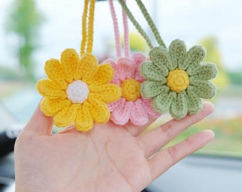Pianta da appendere all'uncinetto for auto, gancio for specchietto for auto a maglia, cesto da appendere all'uncinetto for piante for auto, accessori for piante for auto carini, accessori for appender