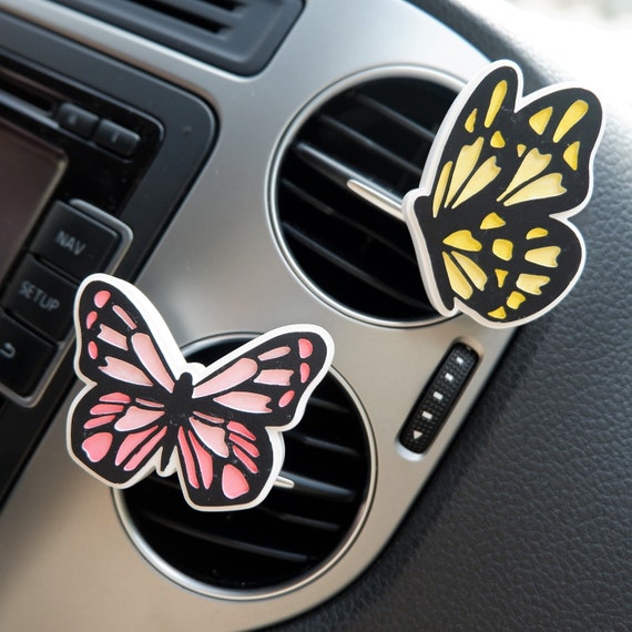 2 Stück Auto Lufterfrischer Vent Clips, Schmetterling Auto Dekor, Kawaii  Auto Vent Clips, süßes Autozubehör für Frauen, Boho Car Interior Accessoire  - .de