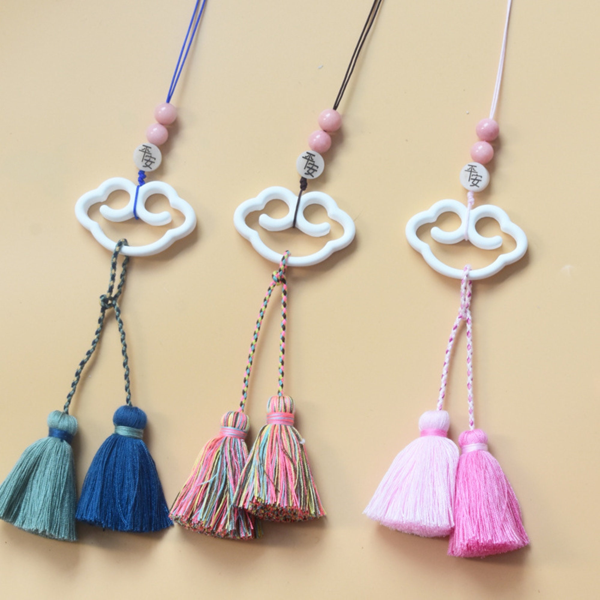 Car Air Freshener Mirror Hanging Cute Clouds/tassel Decorated Etsy