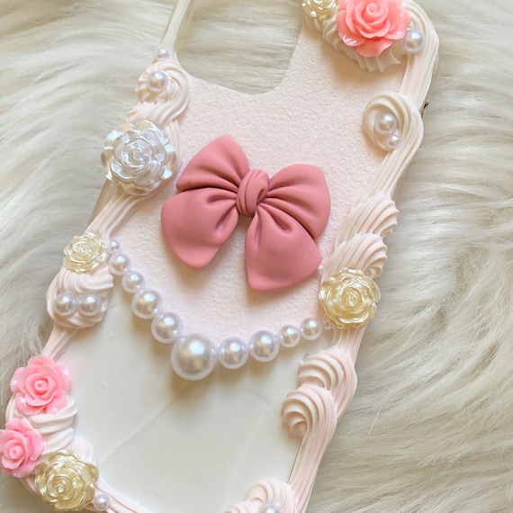 Vintage pink bow custom decoden phone case for iPhone & Android